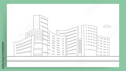 cityline outline  coloring page background