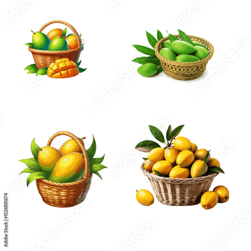 A set of Mango busket icon 1