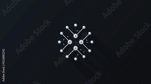 Minimalist vector logo image of interconnected nodes forming a network, representing IT infrastructure and business technology