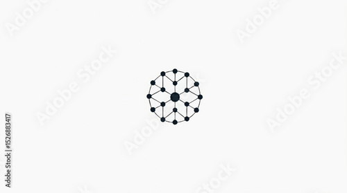 Minimalist vector logo image of interconnected nodes forming a network, representing IT infrastructure and business technology