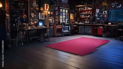 Wallpaper Mural Inventor's Workshop: A detailed view of the creative workspace with innovative tools Torontodigital.ca