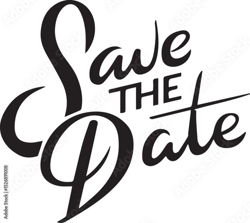 Save the date. Text calligraphy vector lettering for wedding or love card