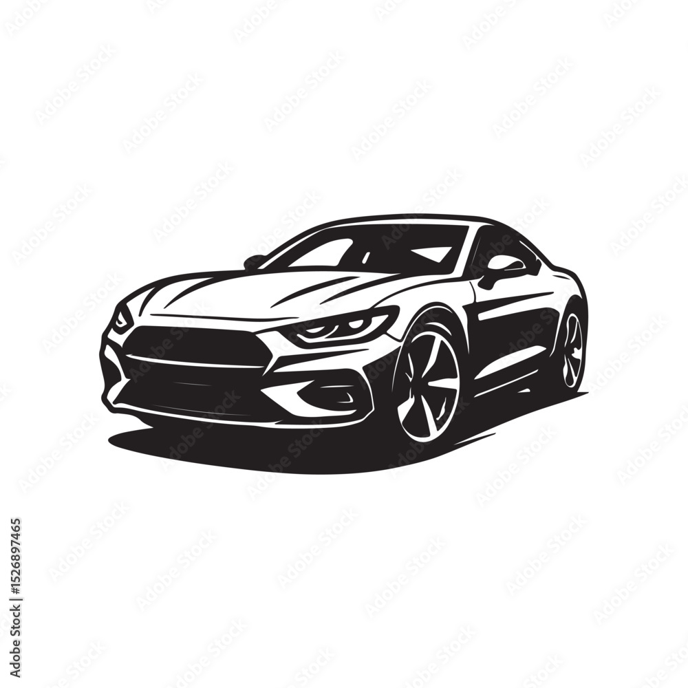 Fototapeta premium Car Silhouette – Sleek Vector Design for Automotive Themes