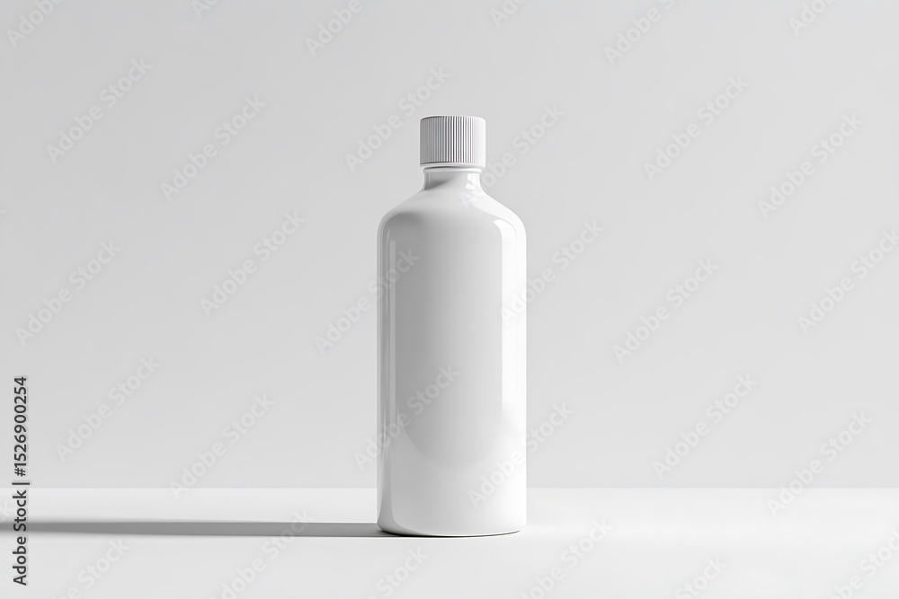 Blank cosmetic bottle mockup on white background. 3d rendering Blank cosmetic bottle mockup on white background. 3d rendering