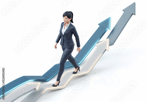 business man running on arrow