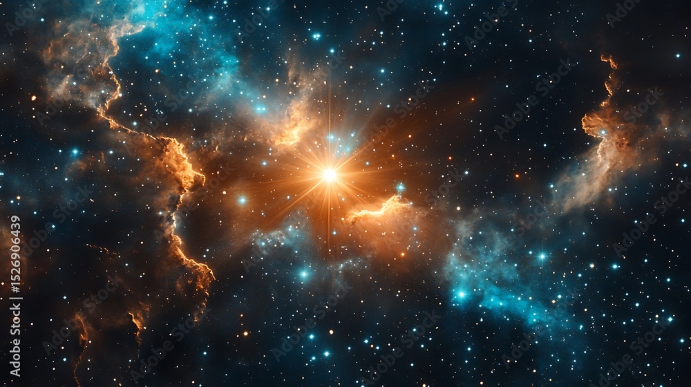 Fototapeta premium Astronomical background with stars and constellations in outer space