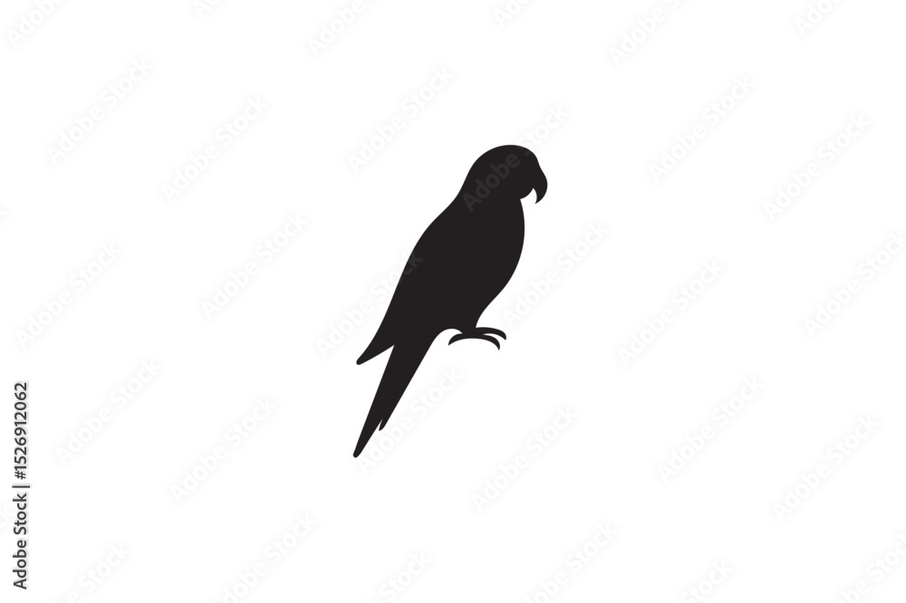 Fototapeta premium Parrot silhouette on white background.01