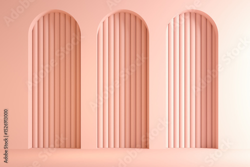 Memphis style conceptual interior room 3d illustration