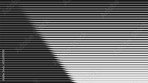 Abstract modern composition in brutalism style, Postmodern geometric ornament with simple shapes in monochrome colors, bold aesthetic, linear transition vector gradient, shape transformation