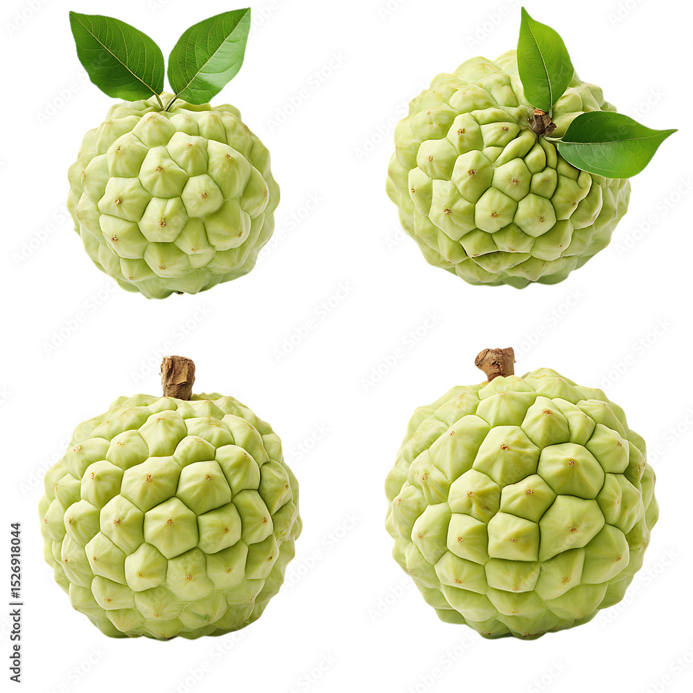 Fototapeta premium Fresh Delicious Custard apple fruit on Transparent png (8).png