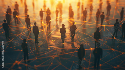 abstract network concept background with connecting dots and lines, 3 d rendering