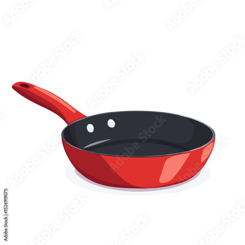 Frying Pan Skillet 2D flat vector illustration, isolated on a white background.