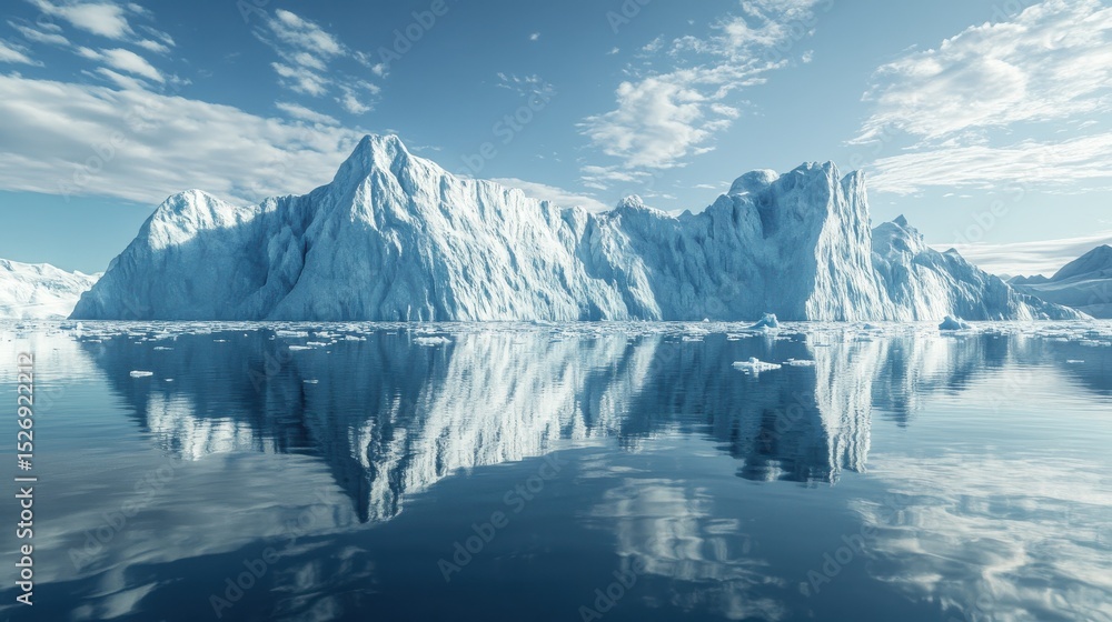 custom made wallpaper toronto digitalThe melting glaciers of the Arctic showcase the stark effects of global warming with reflections in the surrounding waters. Generative AI