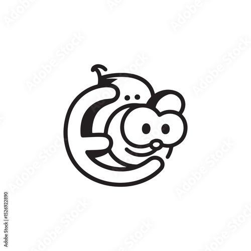 Cartoon pig logo vector illustration animal graphic design mascot character