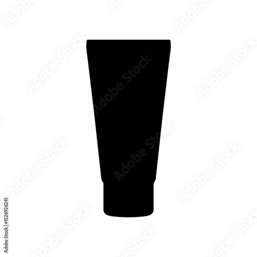Illustration of a black cosmetic tube with a cap suitable for cream or lotion packaging design needs exactly