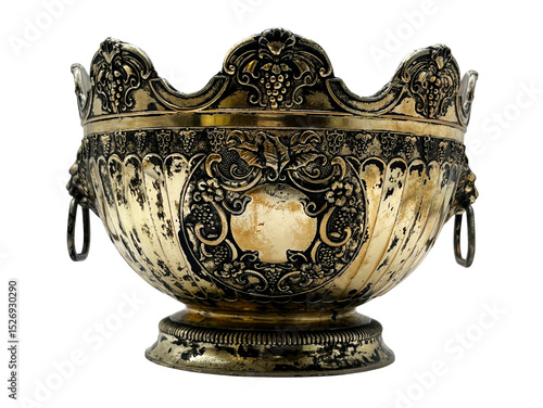Photos Antique Silver and Gold Ornate Bowls, Neoclassical 18th Century