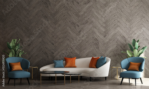 In the living room, there exists a comfortable couch and two chairs