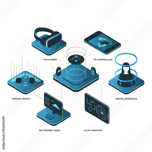 Wallpaper Mural vector icons info graph illustrating VR and mixed reality VR Headset Icon  
 Torontodigital.ca