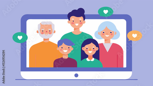Promoting Mental Stimulation Participating in virtual family gatherings can promote mental stimulation and engagement especially for elderly family members who may otherwise feel. Vector illustration