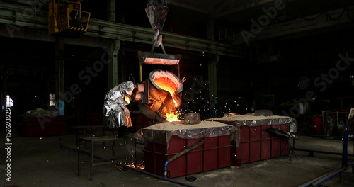 Steelmaking workshop. Production of steel products in a metallurgical plant.
