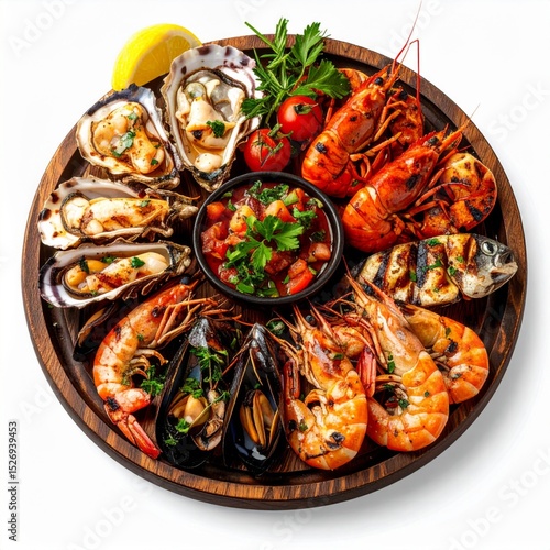 Grilled Seafood Platter with Shrimp and Lobster