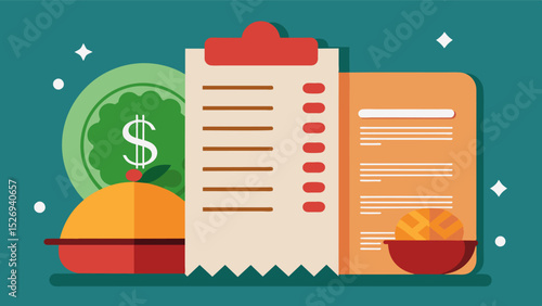 A restaurant menu with prices listed not in dollars but in ration coupons showing just how scarce and valuable food has become.. Vector illustration