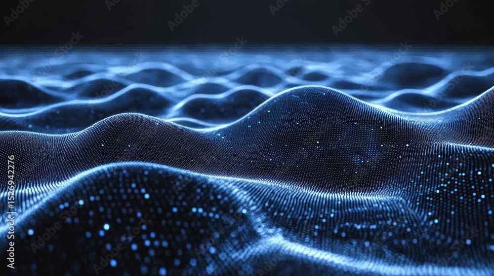 Abstract digital wave pattern of glowing particles. Abstract digital wave pattern of glowing particles.