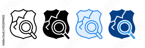 Vulnerability Icon Set Multiple Style Collection