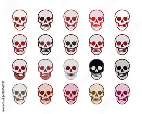 Skull icon illustration set of Skull icon