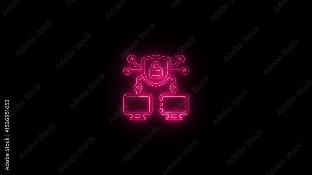 Network Security Icon HD Video black background Network Security Icon HD Video black background