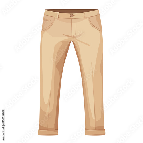 Chinos 2D flat vector illustration, isolated on a white background.