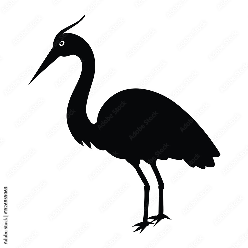 Obraz premium heron silhouette vector art white background