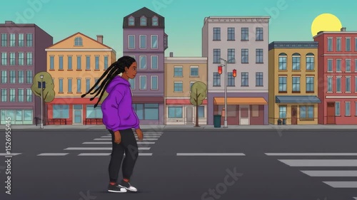 Wallpaper Mural Person Walking Across City Street in Daytime Torontodigital.ca