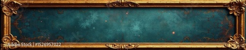 Ornate gilded frame, swirling flourishes, distressed edges, gold, antique frame