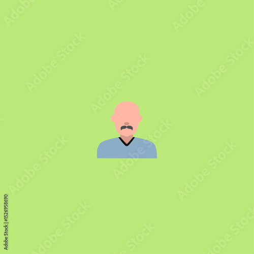 Bald man icon logo flat vector design