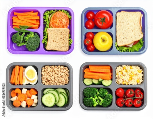 Colorful Healthy Meal Prep in Lunchboxes