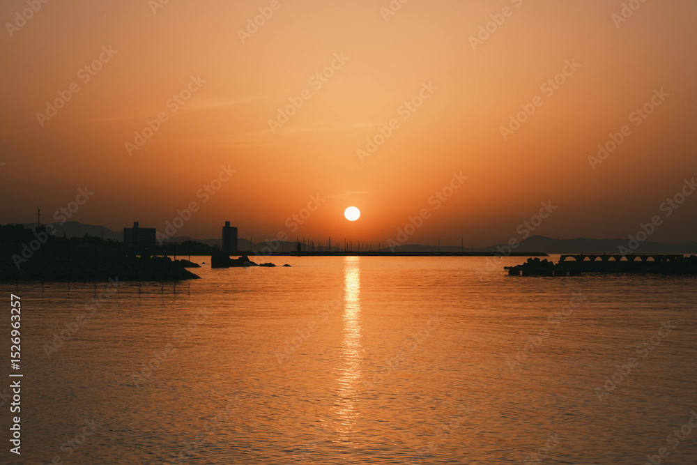 Naklejka premium [OSAKA]Beaches with beautiful sunsets, Sennan Satoumi Park, Japan