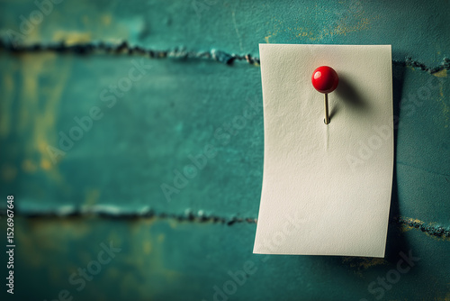 Blank AI sheet pinned on weathered bulletin board offers creativity