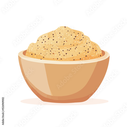 Body Scrub 2D flat vector illustration, isolated on a white background.