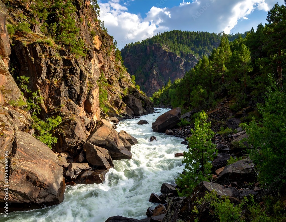 Fototapeta premium Mountain river rapids (9)