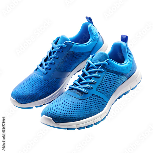 Stylish blue running shoes isolated on a black background demonstrating comfort and fashion