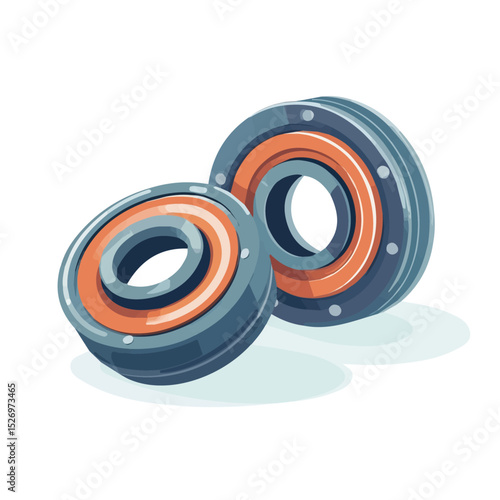 Bearings 2D flat vector illustration, isolated on a white background.