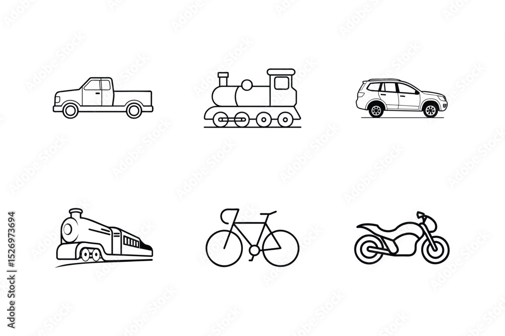 Fototapeta premium transportation icons set