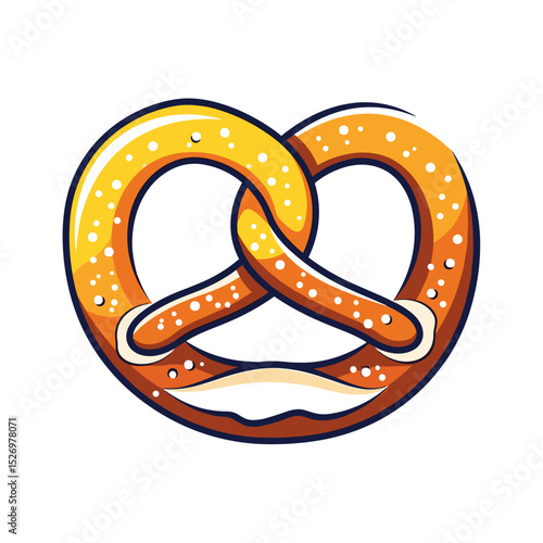 Pretzel icon with colorful glaze and shiny texture  
