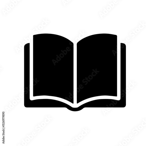 open book vector illustration, Black Open Book Icon