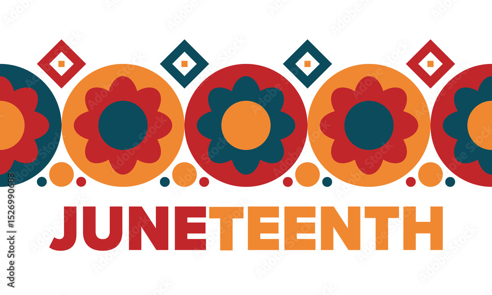 Obraz premium Juneteenth Independence Day. Freedom or Emancipation day. Annual american holiday, celebrated in June 19. African-American history and heritage. Poster, greeting card, banner and background. Vector