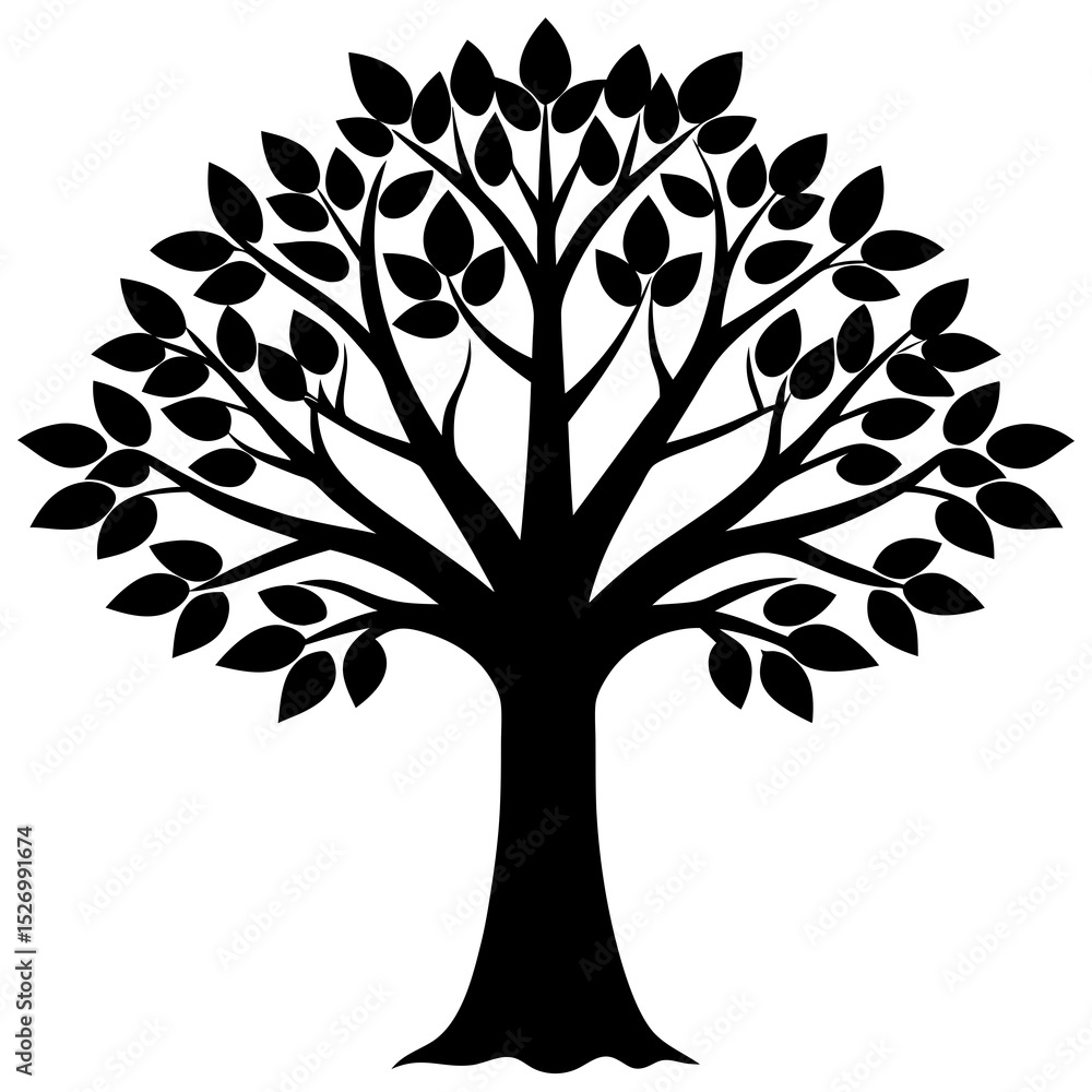 Obraz premium vector tree silhouette icon on white background