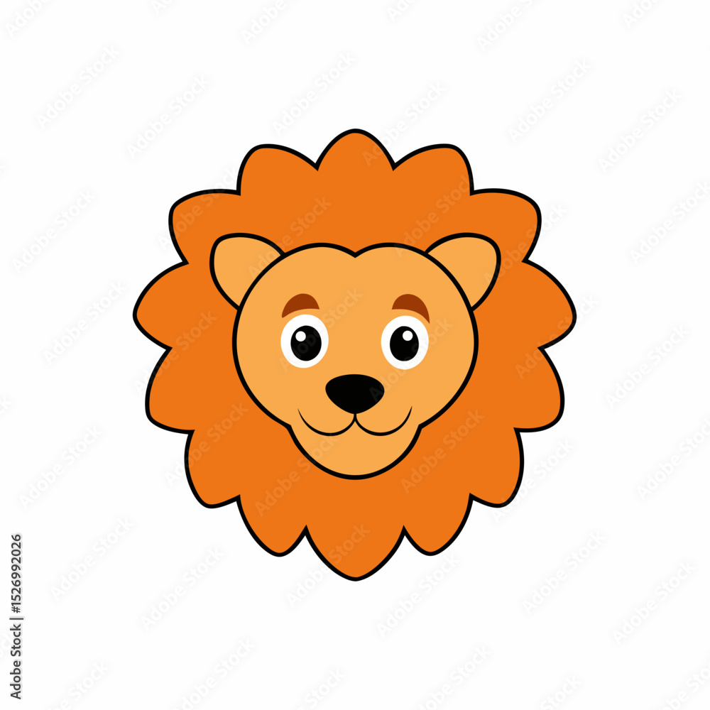 Obraz premium Cute lion head vector 