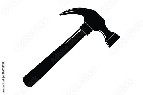 Wallpaper Mural Black Claw Hammer Illustration Carpentry, Building, DIY, Renovation and Tool Isolated on White Torontodigital.ca