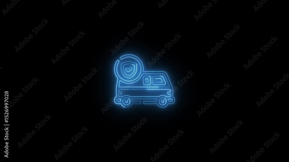 Vehicle Insurance Icon HD Video black background Vehicle Insurance Icon HD Video black background